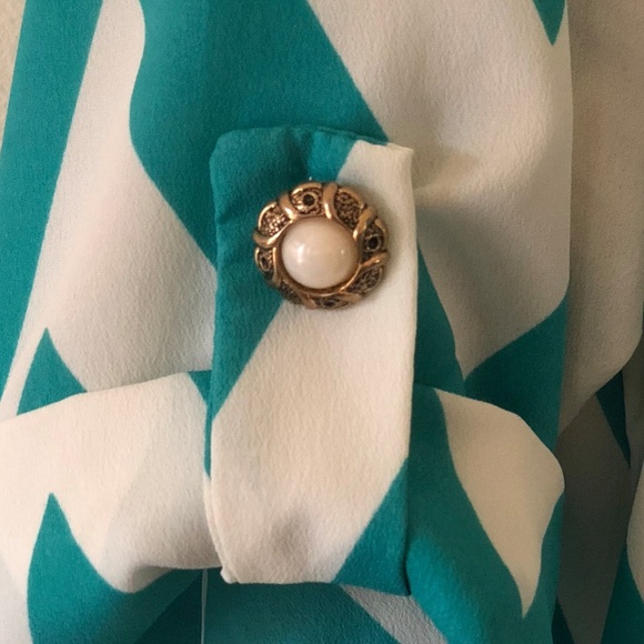 Turquoise Chevron Everly Shift Dress - Picture 2 of 5